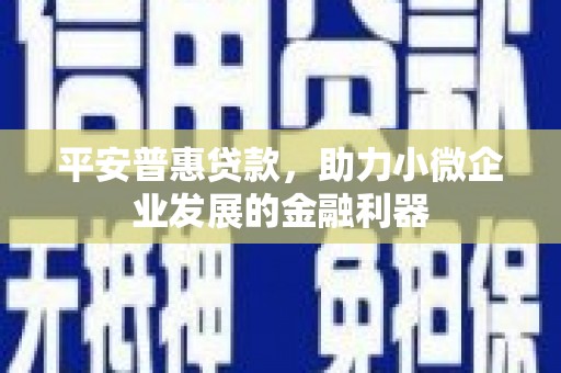 荣成平安普惠贷款，助力小微企业发展的金融利器