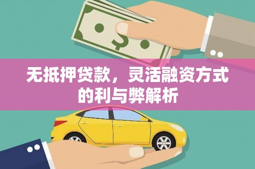 荣成无抵押贷款，灵活融资方式的利与弊解析